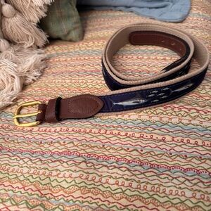 Original Zep-Pro woven ribbon belt featuring a sport fish Size 46 Brass Buckle